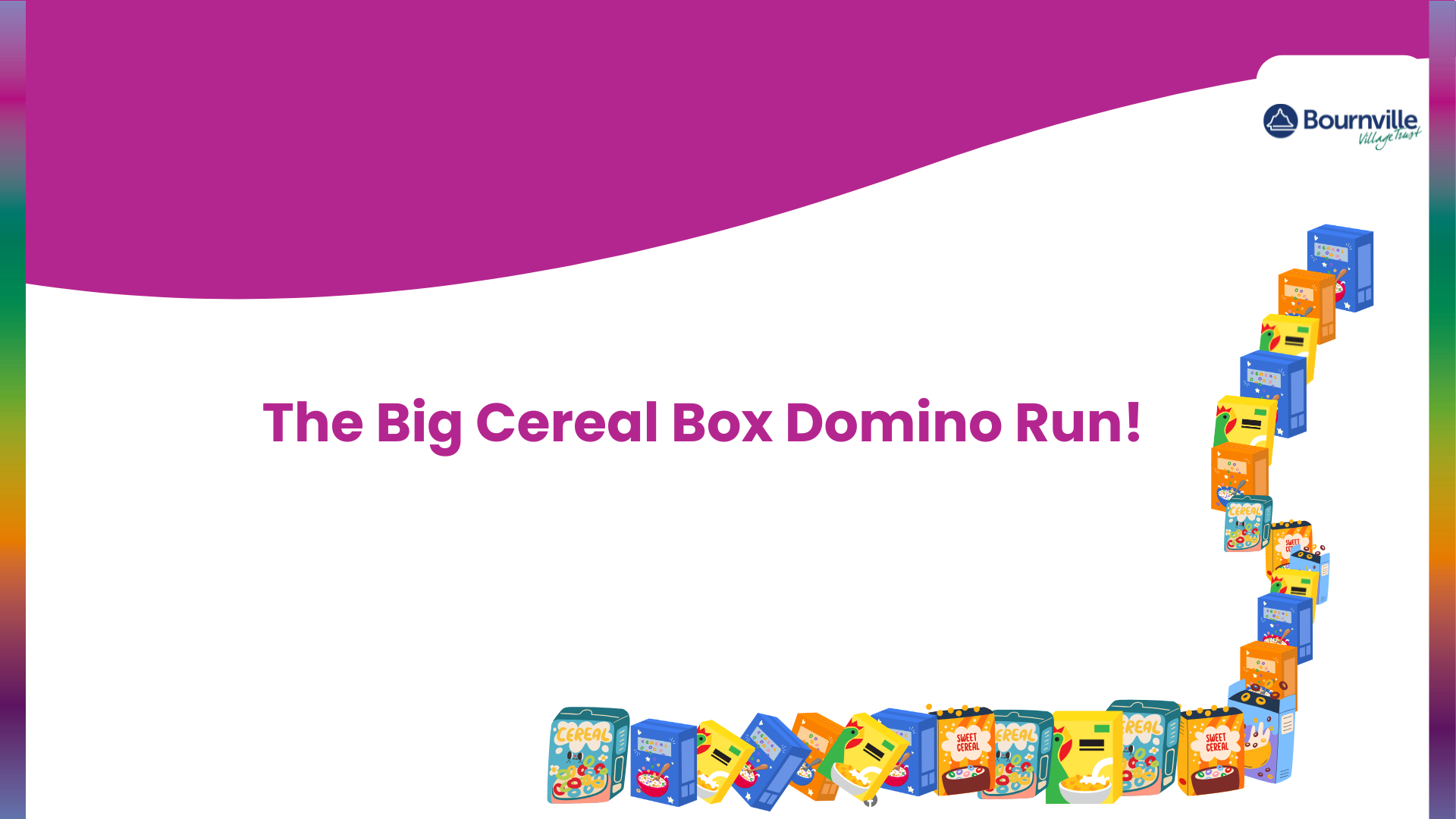 Join our big cereal box domino run! Image