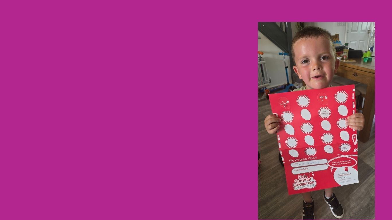 Five-year-old Arlo takes on 31-mile challenge to help poorly children Image